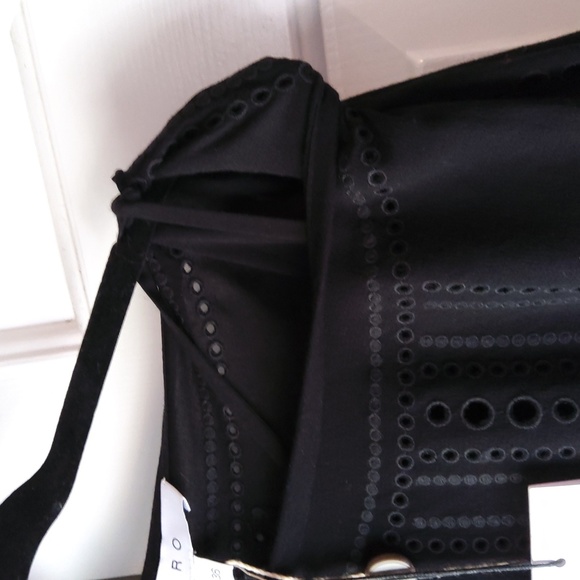 IRO💥New💥Black Long-sleeve Dress with Eyelet Detail - Picture 12 of 12